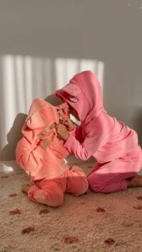 Dievčenská tepláková velúrová súprava na zips ružová mimi kids 1150000203_a (3)