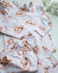 Dievčenské pyžamo spiaci medvedík dievčatko – dlhý rukáv mimi kids 1030000733_a (2)