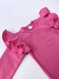 Dievčenské tričko s volánmi na ramenách cyklámenová mimi kids 2190000004_a (3)