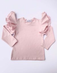 Dievčenské tričko s volánmi na ramenách ružová mimi kids 2190000005_a (1)