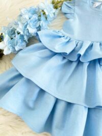 1490000032 Dievčenské ľanové šaty modrá mimi kids (2)