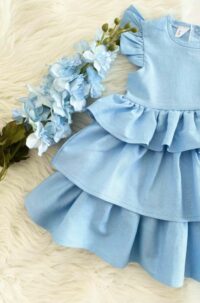 1490000032 Dievčenské ľanové šaty modrá mimi kids (3)