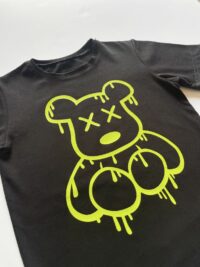 Chlapčenské tričko krátky rukáv s neonovo žltým mackom - čierna mimi kids 4900000173_a (2)