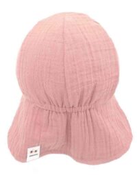 Detská mušelínová čiapka s predĺženou zadnou časťou s UPF 50 – ružová mimi kids 44507-101200_0017_a (2)