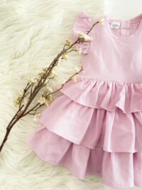 Dievčenské ľanové šaty ružová mimi kids 1490000033_a (2)