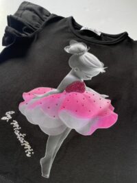 Dievčenské tričko dievča - čierna ružová mimi kids 1020000193_a (1)