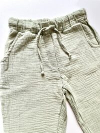 Chlapčenské mušelínové nohavice zelená mimi kids 1180000062_a (2)