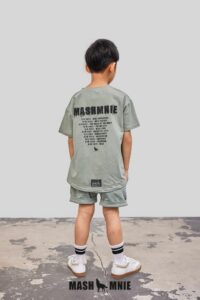 Chlapčenské tričko s nápismi na chrbte khaki mimi kids 2500000054_a (2)