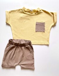 Chlapčenský komplet kraťase + tričko žltá mimi kids 1150000105 (2)