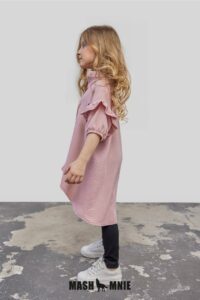 Dievčenská ľahučká košeľa s krátkym rukávom ružová mimi kids 2500000053 (2)