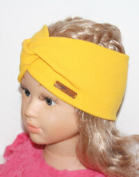 Dievčenská rebrovaná čelenka prekrížená žltá mimi kids 2180000026_a (1)