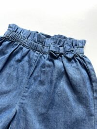 Dievčenské krátke rifľové nohavice s mašľou mimi kids 1230000265_a (2)