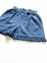 Dievčenské krátke rifľové nohavice s mašľou mimi kids 1230000265_a (3)