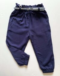 Dievčenské ľahké nohhavice s trblietavým opaskom - modrá mimi kids 1230000613_a (1)