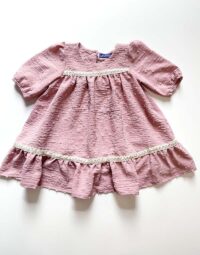 Dievčenské letné šaty s krátkym rukávom ružová mimi kids 1180000055_a (1)