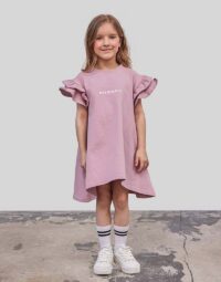 Dievčenské teplákové šaty s krátkymi rukávmni ružová mimi kids 2500000050_a (3)