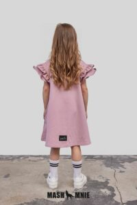 Dievčenské teplákové šaty s krátkymi rukávmni ružová mimi kids 2500000050_a (4)