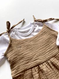 Dievčenský komplet - mušelínové nohavice + tričko hnedá mimi kids 4300000308_a (3)