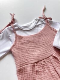 Dievčenský komplet - mušelínové nohavice + tričko ružová mimi kids 4300000382_a (3)