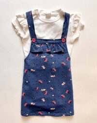 Dievčenský komplet sukňa na traky modrá + body s krátkym rukávom mimi kids 1340000001_a (1)